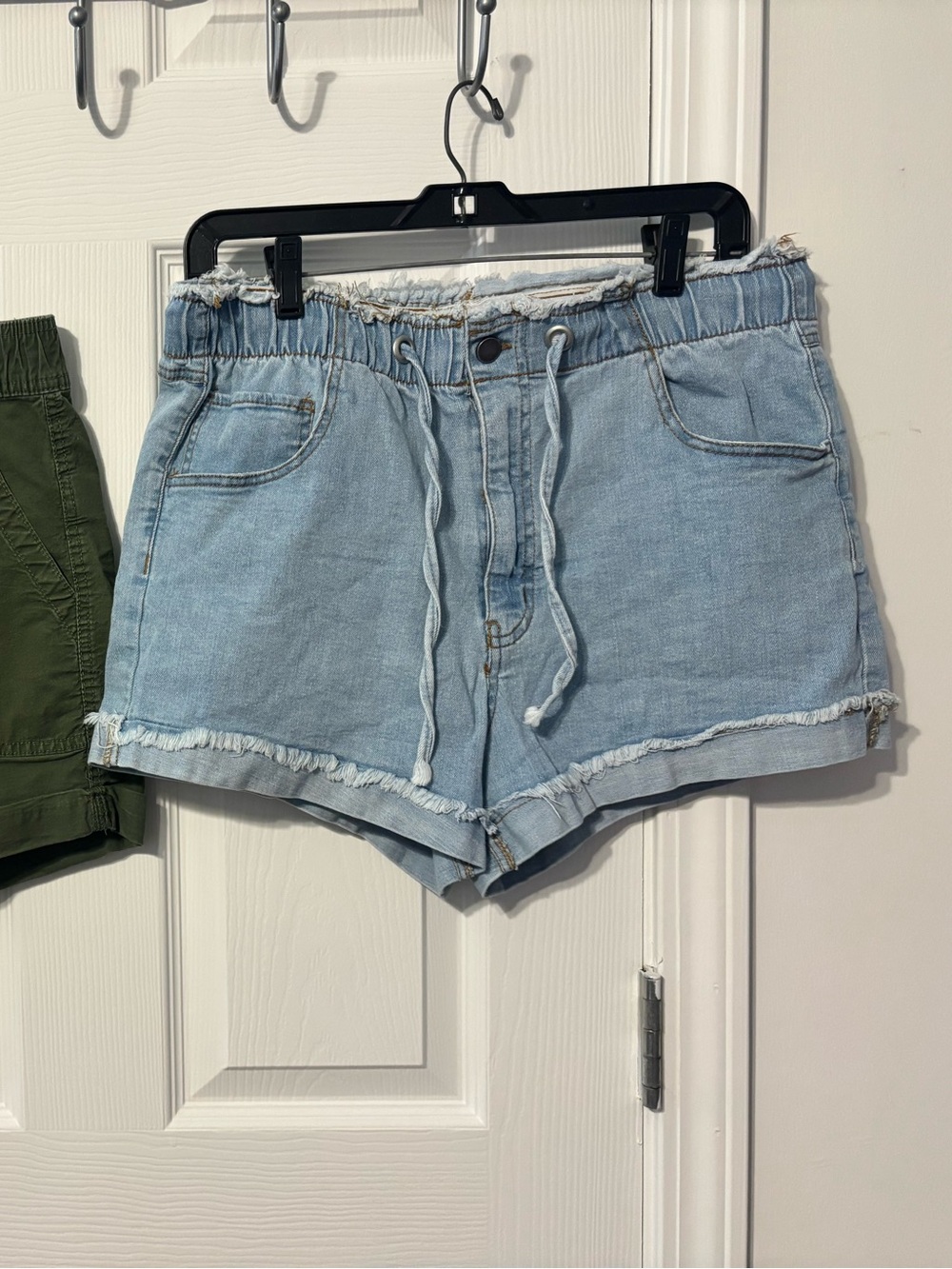 High-Rise Light Blue Denim Shorts